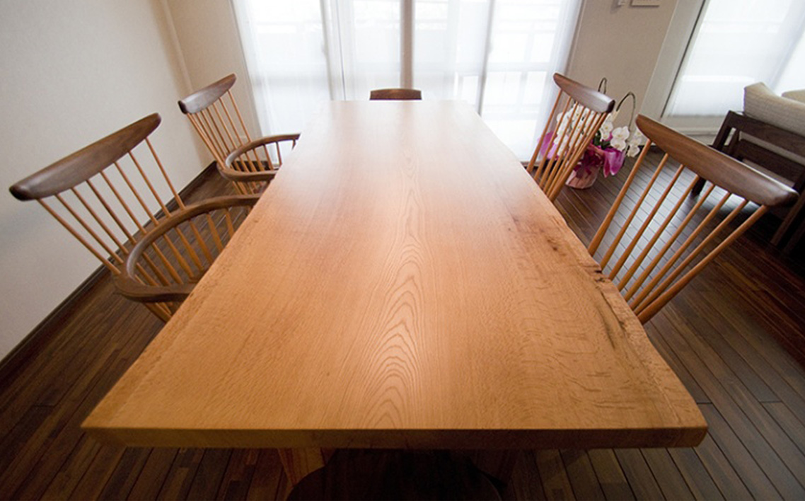 水楢1枚板 テーブル 府中家具 土井木工 No.1194
