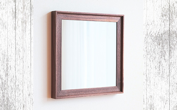 No.614-01 府中市の家具　Mirror VALLE　42×42　ウォールナット