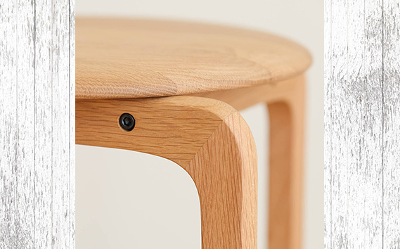 No.610-02 府中市の家具　LISCIO Stool（4本脚）オーク