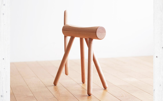 No.611-03 府中市の家具　ES stool &Shoehone　チェリー