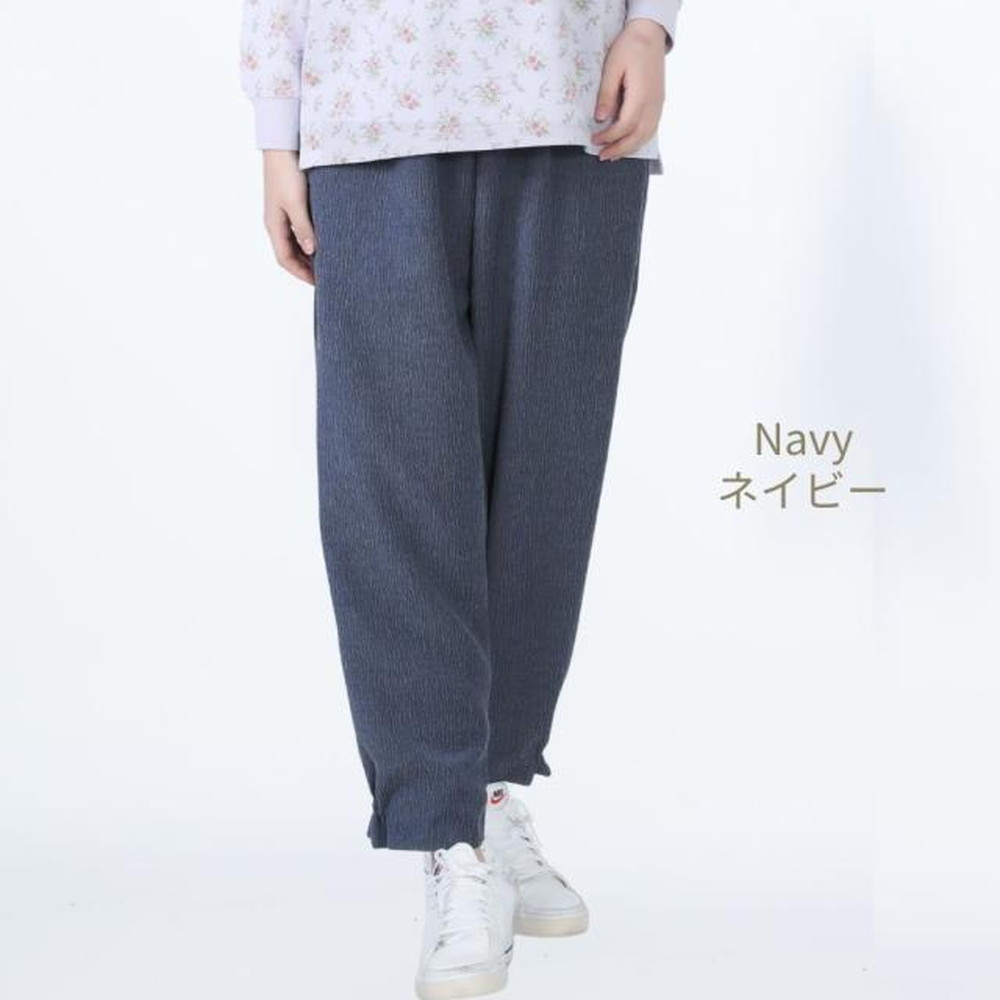 フリー（M〜L） もんぺ レディース ネイビー リヨセル 無地 No.1186-01