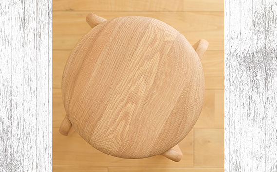 No.610-02 府中市の家具　LISCIO Stool（4本脚）オーク