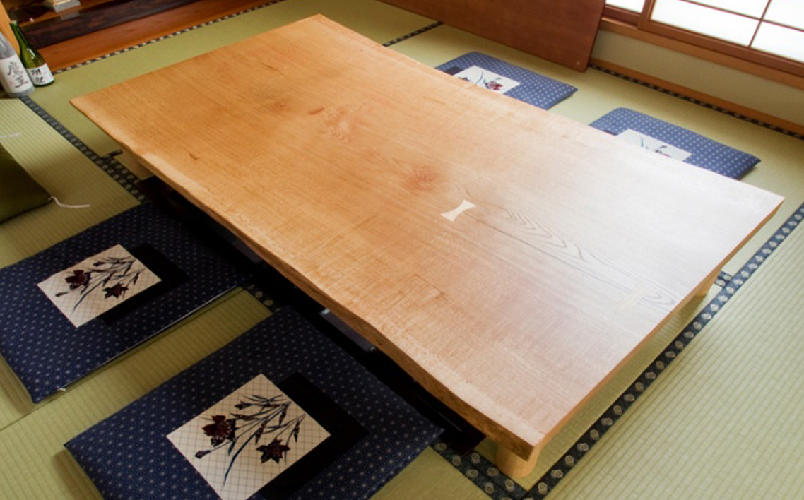 水楢1枚板 テーブル 府中家具 土井木工 No.1194