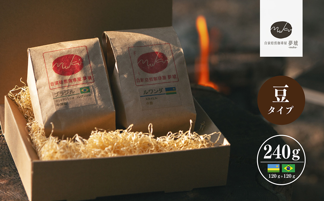 No.1021 府中から世界に発信できる店を【自家焙煎珈琲屋 夢琥】豆2点セット