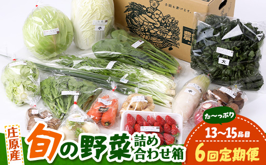 【定期便 6回配送】広島県庄原産「旬の野菜」詰め合わせ箱（13～15品目）野菜セット やさい 6ヵ月 6か月 6ヶ月 定期 頒布会