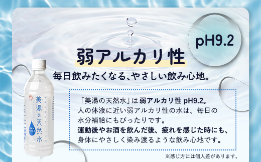 美湯の天然水 500ml×24本 | 500PET ペットボトル 1ケース 水 軟水 天然水