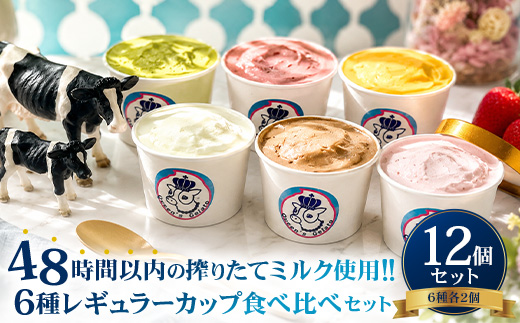 Queen’s Gelato レギュラーカップ12個セット 100ml×12個 （6種 各2個） | クイーンファーム クイーンズジェラート ジェラート 贈物 贈答 プレゼント ミルク クイーンミルク いちごミルク ミルクチョコ 抹茶 マンゴーソルベ　あまおうソルベ