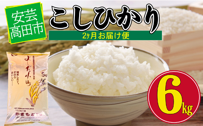 米 【2ヶ月お届け】令和5年産　安芸高田市産コシヒカリ6kg