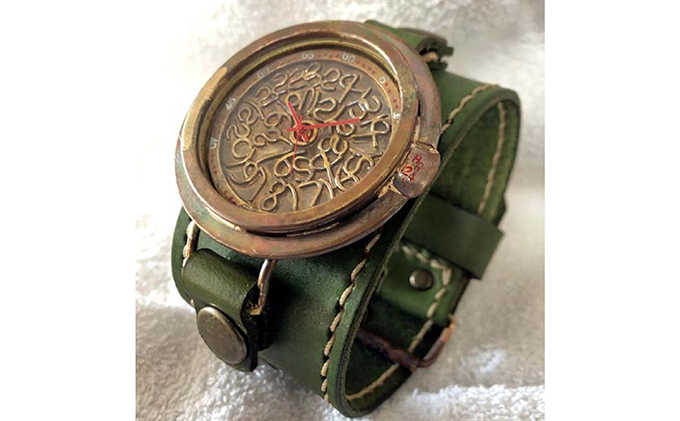HR24の大型サイズ手作り時計　H（男性用）オリブ ファッション小物 雑貨 日用品