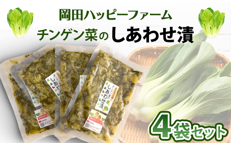 チンゲン菜のしあわせ漬け 100g×4個セット チンゲン菜 チンゲンサイ 漬物 副菜 醤油漬け ご飯のお供 広島 安芸高田市