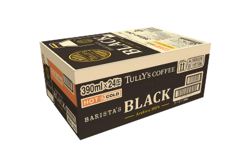 コーヒー タリーズ 定期便 3ヶ月 バリスタズ ブラック 390ml TULLY'S COFFEE BARISTA'S BLACK 飲料 ドリンク 珈琲 3回 お楽しみ 