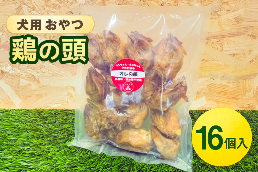 鶏の頭(16個入) 犬 犬用 おやつ 鶏肉 頭 ジャーキー 干肉 干し肉 乾燥肉 国産 広島 安芸高田市