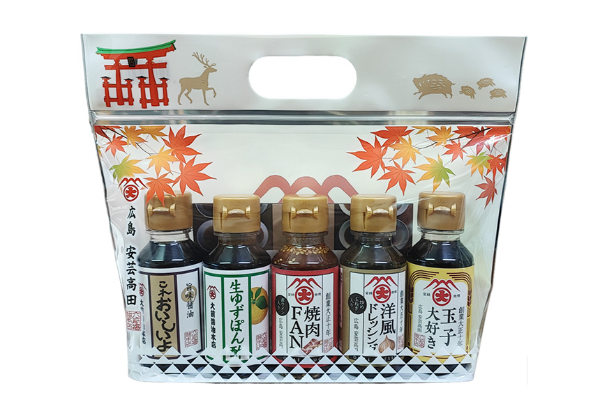 大前醤油おまかせ 100ml×5本セット 調味料 醤油 ドレッシング ぽん酢 たれ おまかせ 詰め合わせ セット 広島 安芸高田市