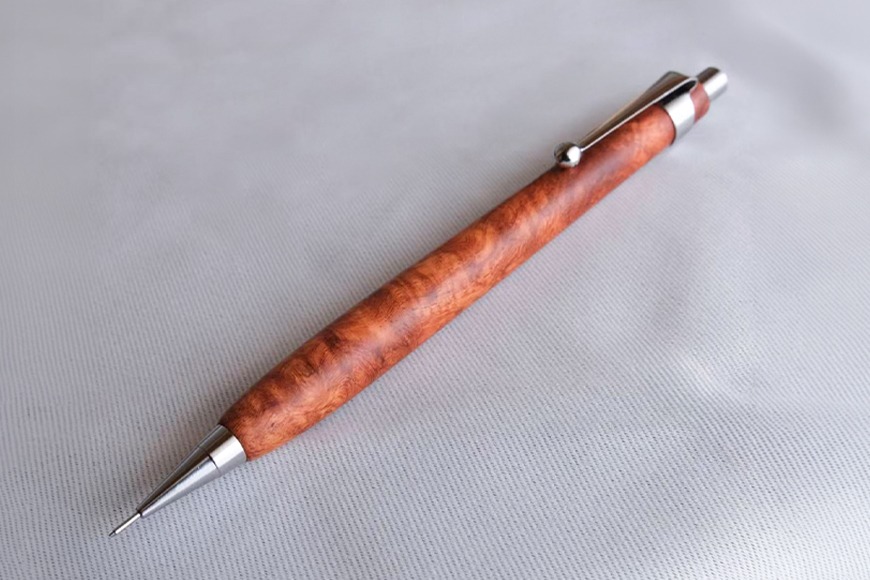 花梨瘤 木製 シャープペン 【HBK手工房】 文房具 ペン シャーペン シャープペンシル ノック式 0.5 日用品 ハンドメイド