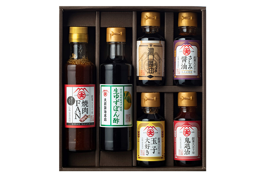 大前醤油おまかせ 100ml×4本、200ml×2本セット調味料 醤油 ドレッシング ぽん酢 たれ おまかせ 詰め合わせ セット 広島 安芸高田市