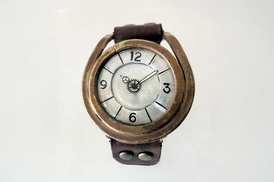 HR24の手作り時計　A（男女兼用）こげ茶 ファッション小物 雑貨 日用品 