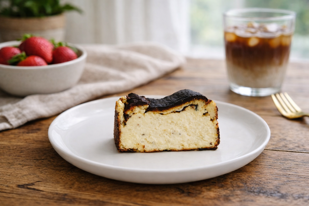 胡椒香るリコッタのバスクチーズケーキ