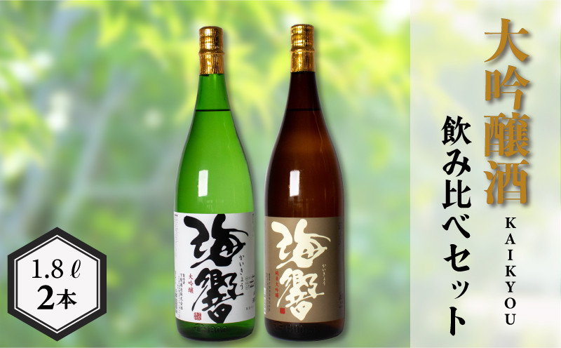 海響 大吟醸 純米大吟醸 1.8L × 2本 ( お酒 酒 日本酒 大吟醸酒 純米大吟醸酒 飲み比べ 人気日本酒 おすすめ日本酒 下関酒造 プレゼント ギフト 銘酒 贈り物 贈答 家飲み 晩酌 お中元 お歳暮 記念日 父の日 ) 下関 山口