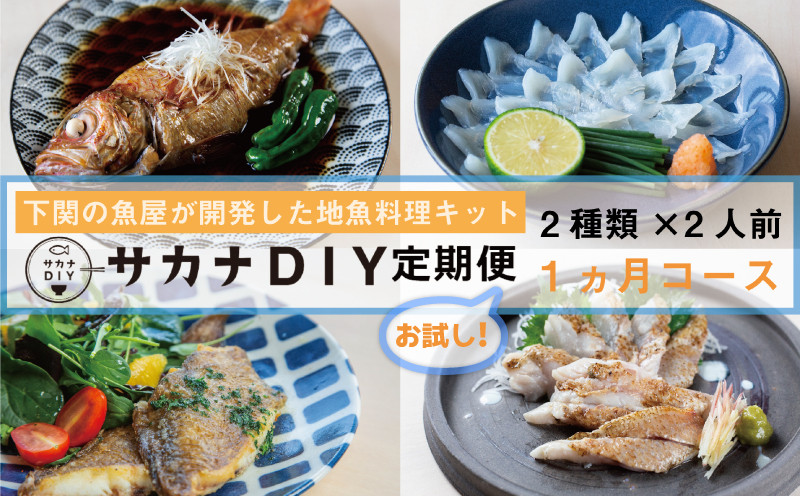 【お試し1回】 サカナDIY 2人前 2種×1ヶ月 魚料理キット 冷凍 ( 鮮魚 冷凍 真空 小分け 魚料理キット セット 地魚 煮魚 焼き魚 刺身 お手軽 簡単調理 鮮魚 レシピ付き )