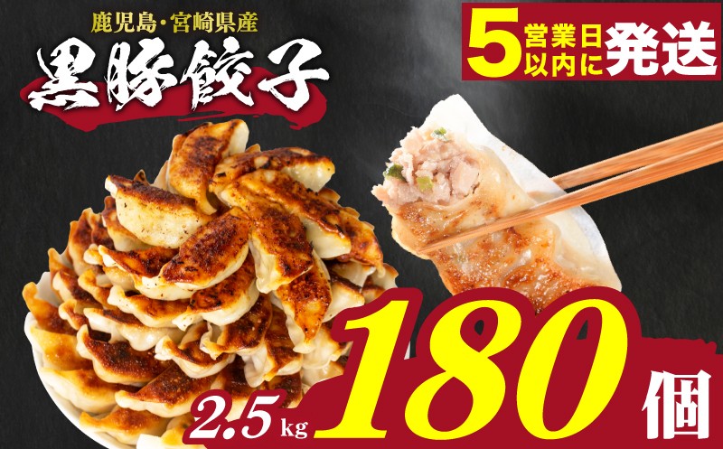 【5営業日以内に発送】 訳あり 黒豚餃子 180個 12個×15パック 冷凍 小分け たれ付き 大容量 ぎょうざ ギョウザ ギョーザ