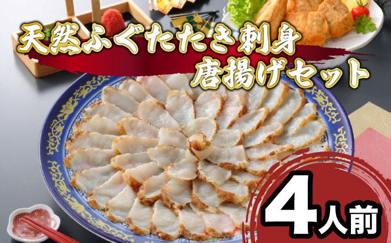 【7営業日以内発送】 ふぐ 刺身 天然 たたき 刺し 4人前 唐揚げ セット てっさ 本場フグ刺し 河豚 高級魚 鮮魚 本場 下関 山口 旬 お取り寄せ ギフト 年末年始 年末 正月 【 12/21申込分まで 年内配送 】