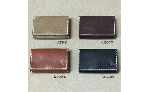【革小物one】card case（カードケース）チョコ
