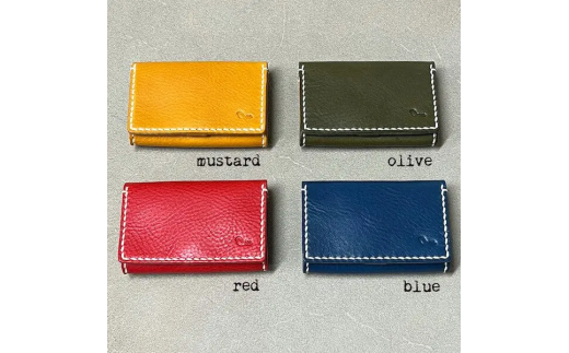 【革小物one】card case（カードケース）ブルー