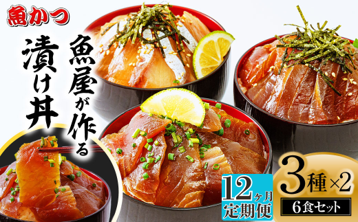 【12ヶ月 定期便】漬け丼 3種×2パック 計6食セット