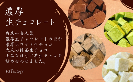 訳あり 自分チョコ 濃厚生チョコレート 4種セット 各味100g