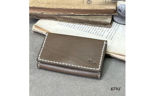 【革小物one】card case（カードケース）グレー
