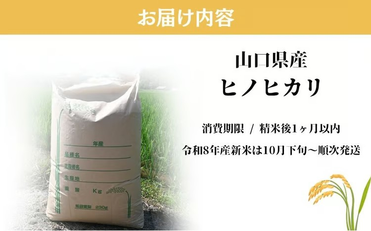 【先行予約／令和8年産新米】 ヒノヒカリ 5Kg ［玄米］［山口県宇部産］
