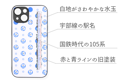 【iPhone13】JR 宇部線 国鉄時代 旧塗色 車両 デザイン iPhone ハード ケース 青色【iPhone 13 スマホ ケース カバー デザイン ハード JR 電車 国鉄 宇部線 山口県 宇部市】