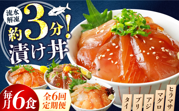 【6ヶ月 定期便】漬け丼 3種×2パック 計6食セット[BTAP012]