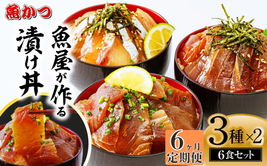 【6ヶ月 定期便】漬け丼 3種×2パック 計6食セット