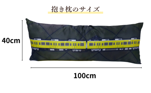 JR宇部線・小野田線デザイン 電車の抱き枕 100cm×40cm(現行色) + 鏡付きキーホルダー セット ＪＲ西日本商品化許諾済【山口県 宇部市 ＪＲ西日本 運行 宇部線 小野田線 国鉄 車両 105系 123系 駅名 文字 レイアウト 抱き枕 キーホルダー 電車 枕 インテリア シック 普段使い 寝具 眠り コレクション 乗り物 雑貨 プレゼント ギフト 贈り物 誕生日】