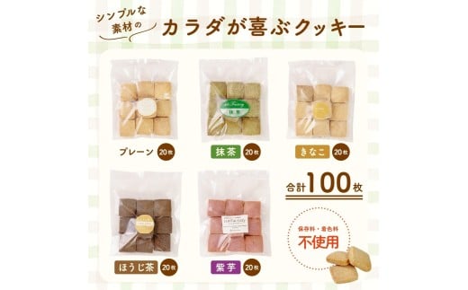 【訳あり】　ほろさくクッキー 10枚入×10袋 （合計 5種 100枚入り）