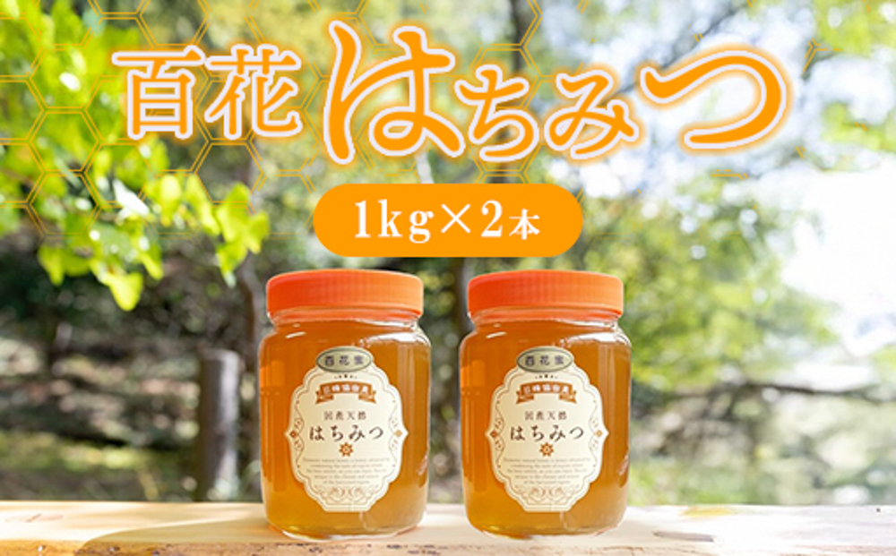 純粋天然 百花はちみつ 1kg×2本