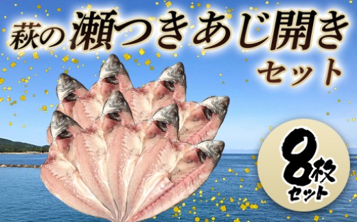 萩の瀬つきあじ開きセット(8尾入り)