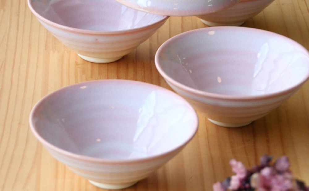 萩焼 つぼみ平小鉢揃 5個セット