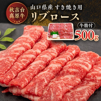 山口県産　秋吉台高原牛　リブロースすき焼き用　500g【配送不可地域：離島】【1232609】