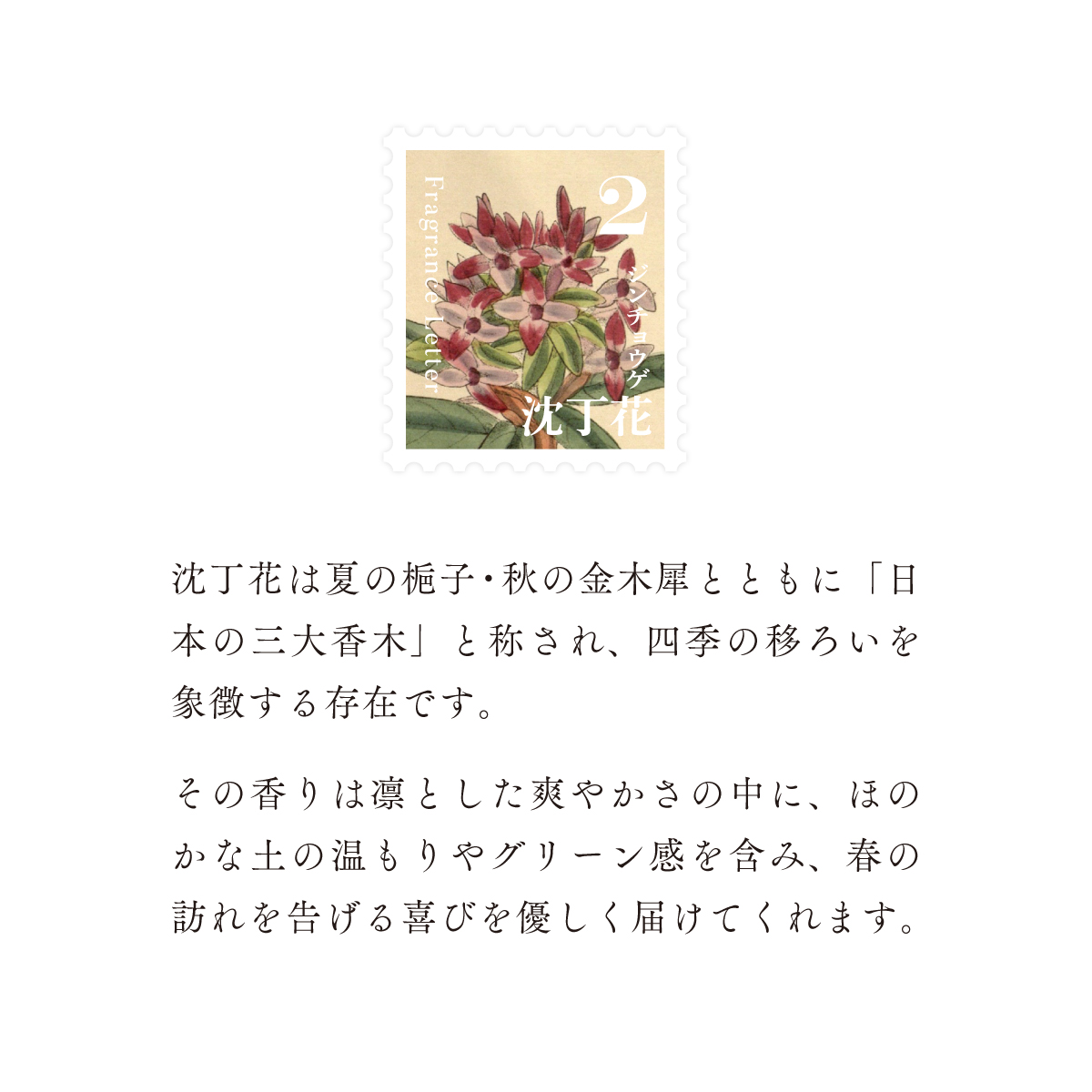移ろう四季のディフューザー【沈丁花／ジンチョウゲ】～2月の香り～ 癒しの芳香剤・ルームフレグランスギフト gone works 山口県 防府市 O-I29リードディフューザー アロマ スティック インテリア 玄関 寝室 天然香料 日本製 贈り物 プレゼント 誕生日