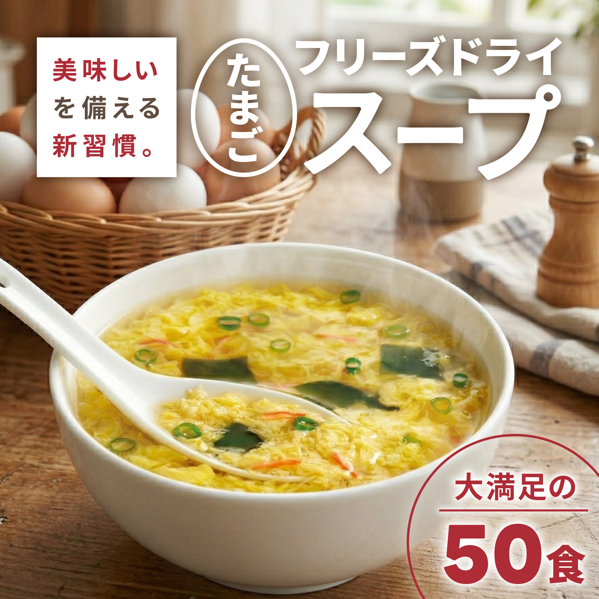 フリーズドライたまごスープ50食セット ハチ食品株式会社 山口県 防府市 B-D19 卵スープ スープ インスタント 大容量 まとめ買い フリーズドライ 保存食 備蓄 時短 朝食 常備菜