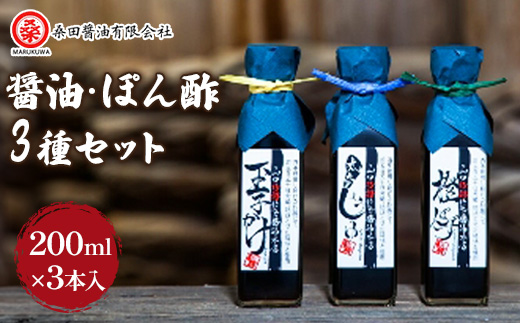 木桶で仕込む地産醤油　角瓶がとってもお洒落な3種類じゃねセット【1226442】