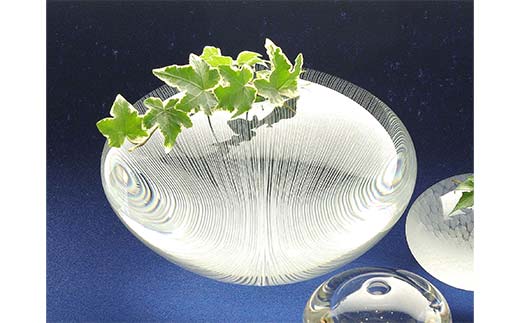 【ギフト用】一輪挿し「Water Egg」線＜ガラス作家 池本美和＞  工芸品 F6L-477