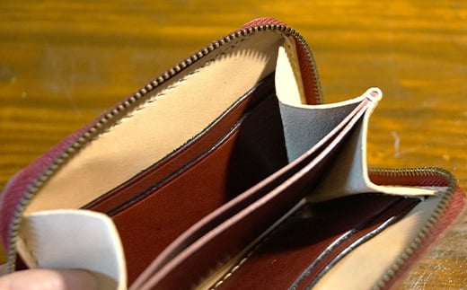 本革製ラウンドファスナーミニウォレット　キャメル  ウォレット 財布 サイフ ファッション F6L-385