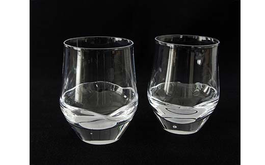 ＜ガラス作家 西川 慎＞ペアグラス「水辺のグラス」 吹きガラス 硝子 ガラス ペアグラス ペア コップ 西川慎 贈り物 ギフト  工芸品 F6L-102