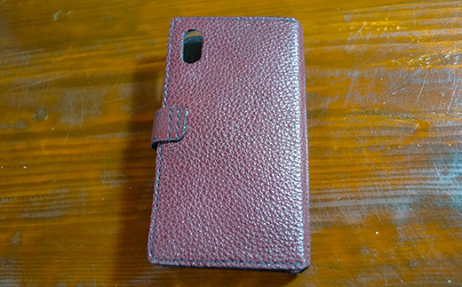 本革製手帳型iPhoneカバー iPhoneXS用 ＜ブラウン＞ 国産牛ヌメ革 スマホ 手帳型 カバー iPhone iPhoneXS 本革 レザー 革製品 ハンドメイド ブラウン  ファッション小物 服飾品 ファッション F6L-238
