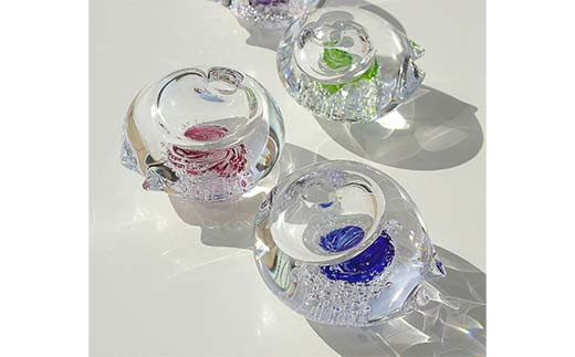 ＜ガラス作家 池本美和＞游水 ゆうすい ＜青色×水色＞ 硝子 ガラス 池本美和 贈り物 ギフト  工芸品 F6L-440