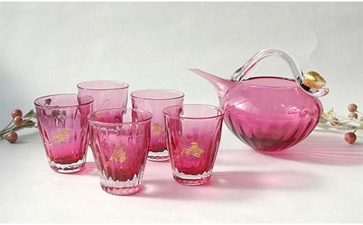 【ギフト用】冷酒揃「Reward」B＜ガラス作家 池本美和＞  工芸品 F6L-513