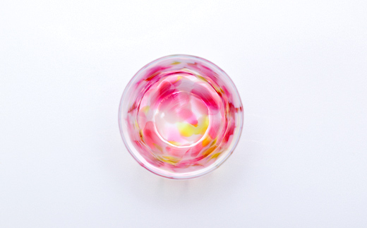 【ギフト用】グラス「春」＜ガラス作家 川田絢子＞  工芸品 F6L-1242